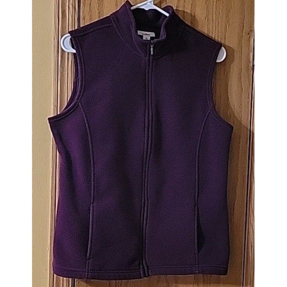 L L Bean Sleeveless Soft Fleece Vest Jacket Purple - 259068 Large Outdoors